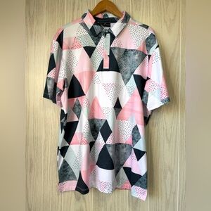 Yatta Golf Geometric Print Performance Polo Shirt Size XL LNC